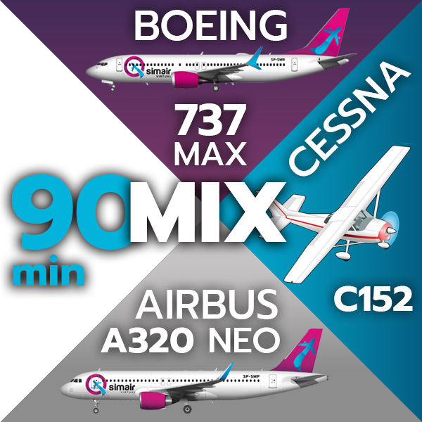 Voucher-TOTAL-MIX A320NEO + B737MAX + C152 - 90min.
