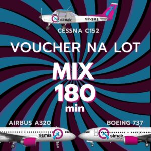 Voucher prezentowy SIM-TOTAL-MIX 180 min. Cessna C152 + Boeing 737 + Airbus A320