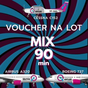 Voucher prezentowy SIM-TOTAL-MIX 90 min. Cessna C152 + Boeing 737 + Airbus A320