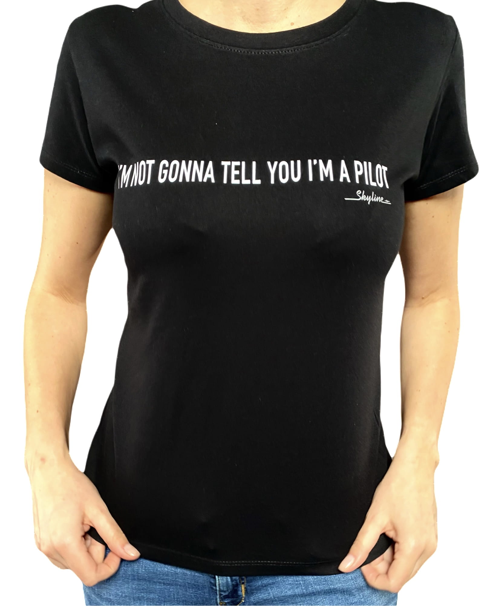 Koszulka Damska I'm Not Gonna Tell You I'm a Pilot (czarna)